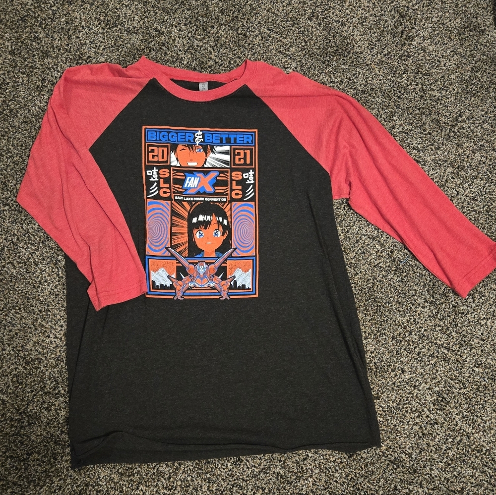 Salt Lake FanX Baseball Style Tee, Red Black And Blue. Men's Xl, Great Condition